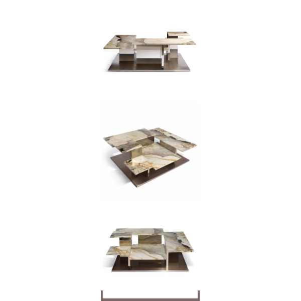 MOYI High Quality Movable Modern Living Room Furniture Irregularly Shaped Marble Coffee Table for Home Use