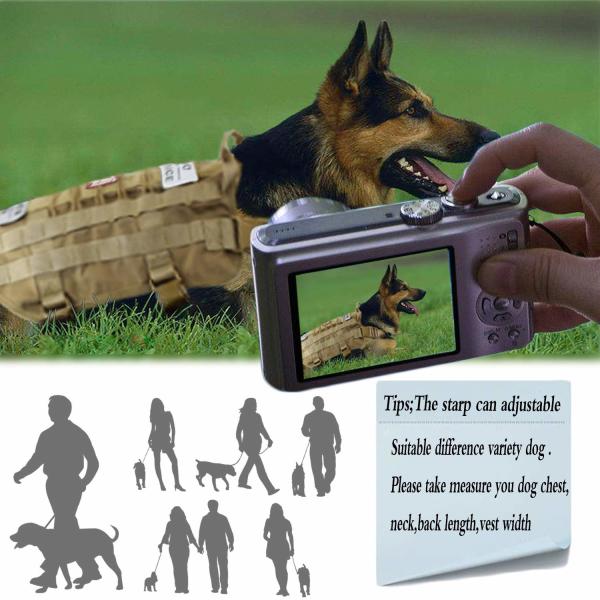 Water Resistant Nylon Dog Harness Military Patrol K9 Tactical Service Outdoor Training Handle