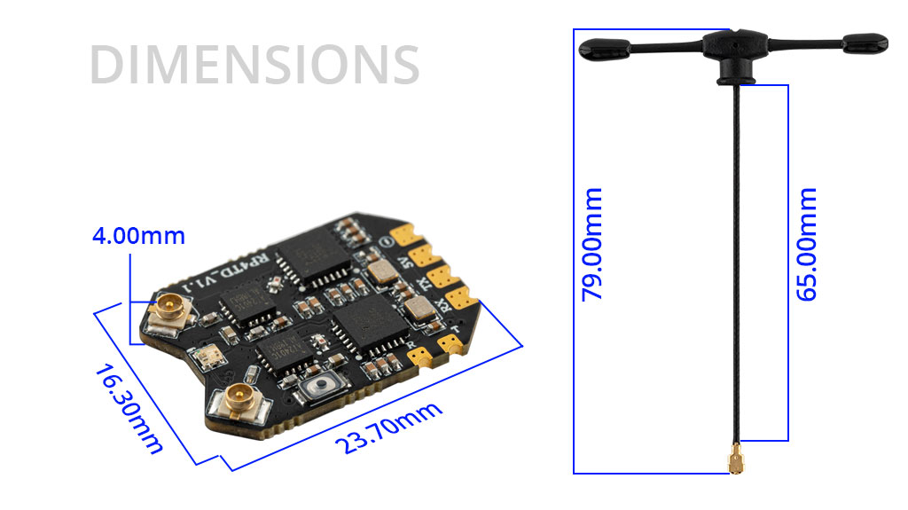 Wholesale Price Radiomaster Rp4td Dual-channel Expresslrs 2.4ghz Nano Diversity Dual Tcxo Built In Wifi