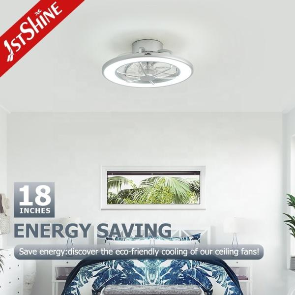 6 velocidades Ventilador de teto ajustável Lâmina oculta Controle remoto LED Fonte de luz 1stshine