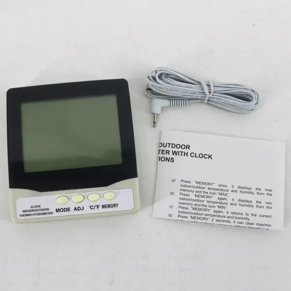 LCD Display Digital Thermo Hygrometer Indoor Outdoor with Waterproof Temperature Sensor