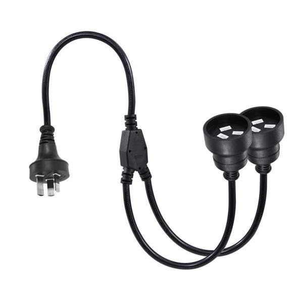 3M AU Plug to Dual IEC Female Y Splitter Power Cord