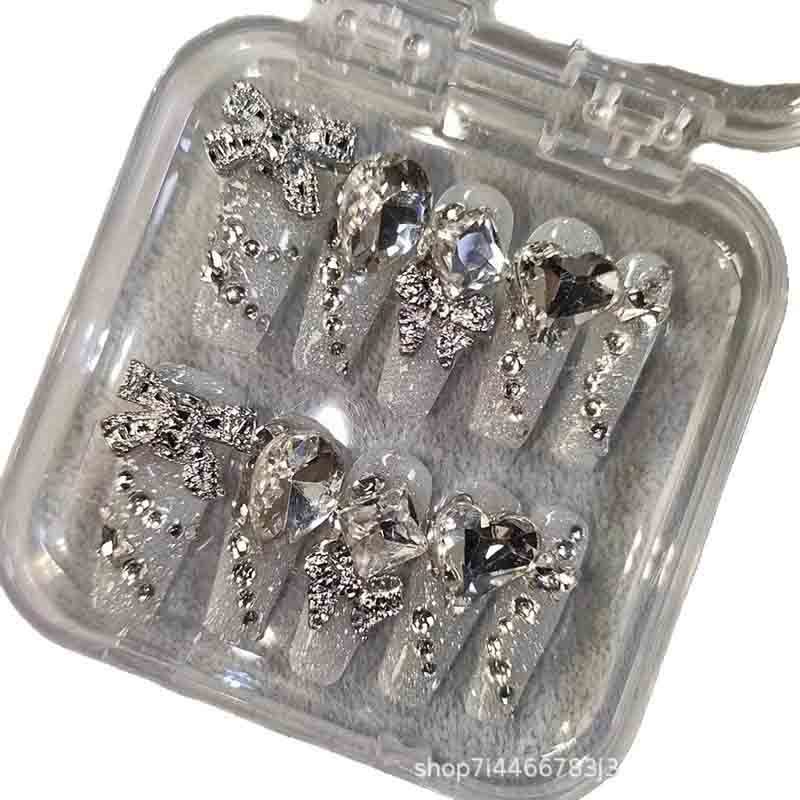 Bulk Handmade False Nails Crystal Ornament Glam Bridal Design

