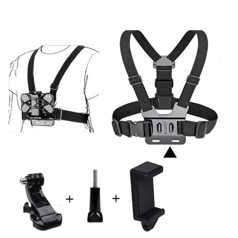 Sports Camera Chest Strap, Phone FPV Shooting Head Mount, Electric Motorcycle Riding Bracket