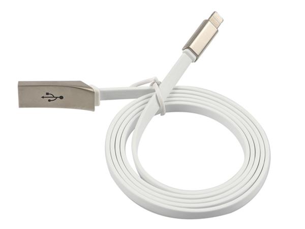 Metal Head Micro Flat USB Cable 3D Zinc Alloy For Samsung With Length 100cm