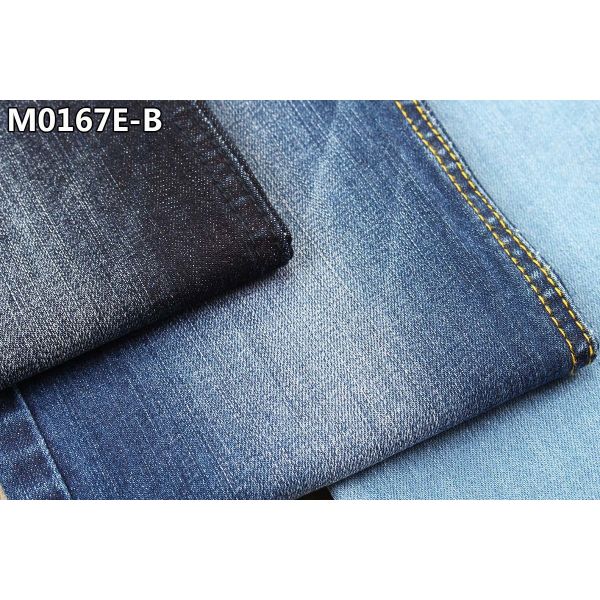 Rope Dye Super Dark Blue Denim Fabric Dual Core Slub Jeans Material
