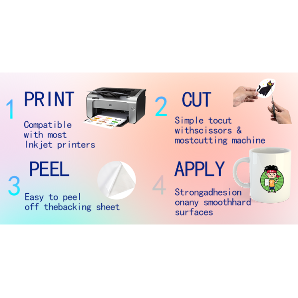 Glossy White A4 Label Stickers Vinyl Sticker Paper Oilproof UV Proof