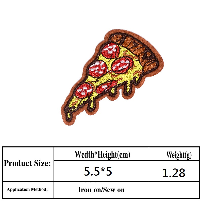Custom Embroidery Fun Patch Bonfire Iron on Hat Logo Patches Large Sequin Embroidery  Pizza Patch