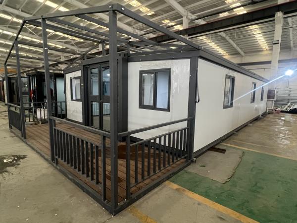 20ft Dual Wings Expandable Container House Mobile Villa for Park - with Courtyard, Kitchen - Ideal for Outdoor Living, Portable & Customizable