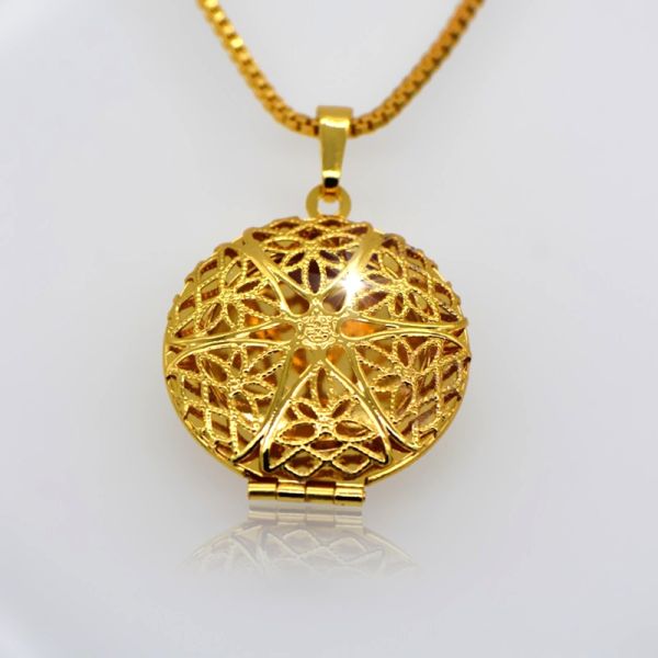 Locket Pendants jewelry New Vintage Little stars round Pendants jewelry 18k gold plating
