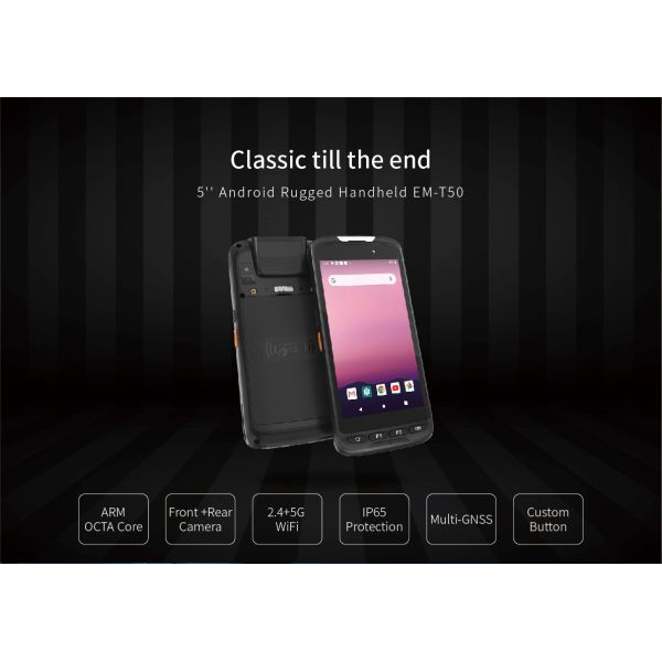 EM-T50 43G/4G/Bluetooth/GPS/NFC Emdoor 5 дюймовый прочный портативный компьютер с ОС Android 11