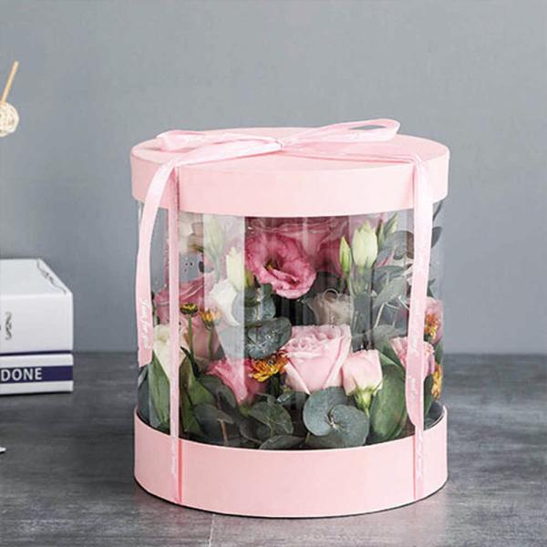 Matt Lamination Debossing 0.3mm PVC Flower Gift Packing Boxes