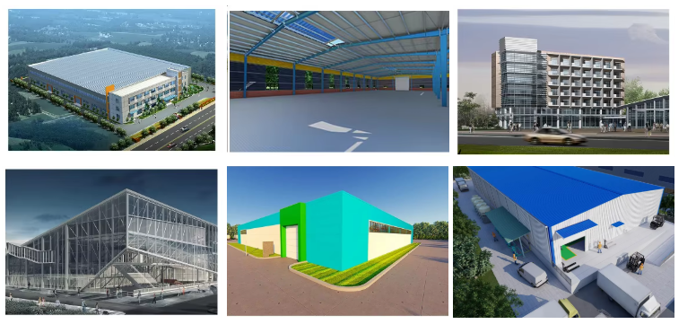 Modern Steel Structure Warehouse Shed Workshop Fire Water Proof Permanent Schools Malls Hotels