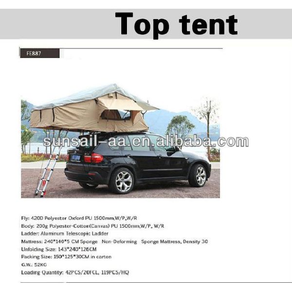 55KG N.W Car Roof Tent for Volvo XC60 Accessories Featuring 42D Polyster Fly