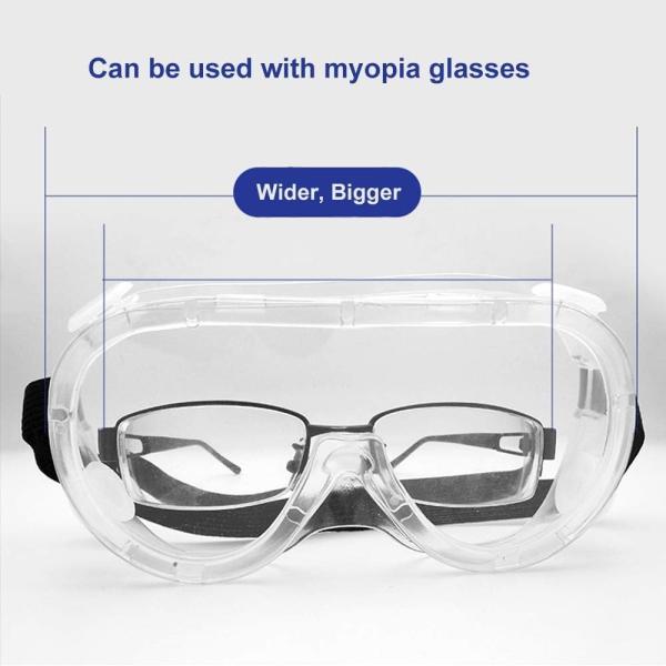 Anti-Fog Protective Safety Goggles Clear Lens Wide-Vision Adjustable Eye Protection Soft Lightweight Eye