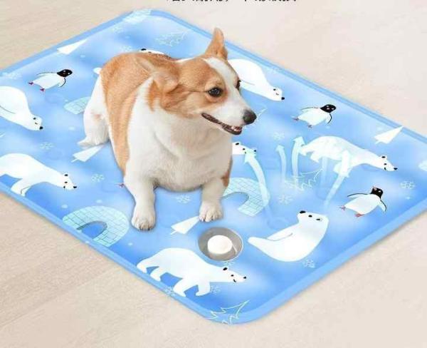 Summer Cooling Latex Pet Mat PVC and Nylon Cat and Dog Sleeping Bed with Ice Silk Cool Feature Animal Pattern Pet Supplies