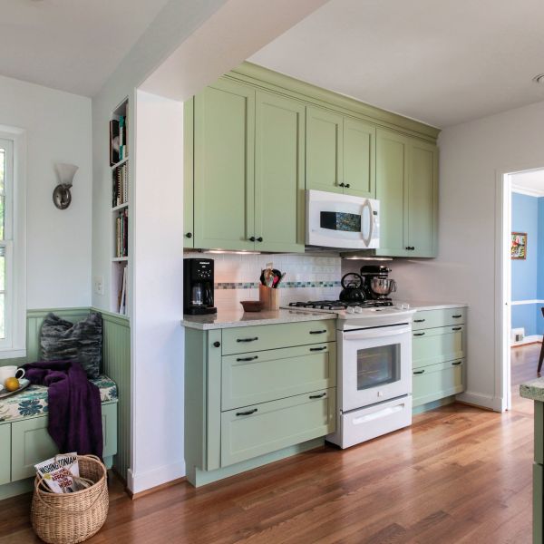 American Country Style Sage Green Shaker Kitchen Cabinets Medium Size