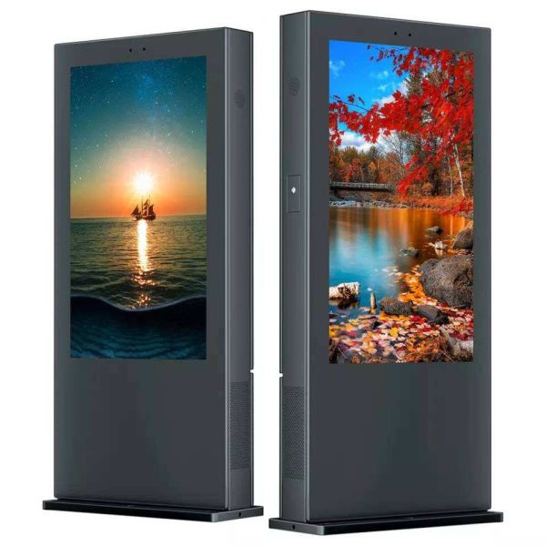 CH IP65 Outdoor Advertising LCD Kiosk with 4K Resolution Elevator Use Digital Signage Kiosk Includes Car Charger