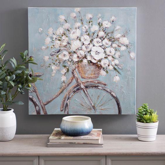 Lona de arte amigável 40x40 da parede da flor de Eco Cm, arte personalizada da parede da lona