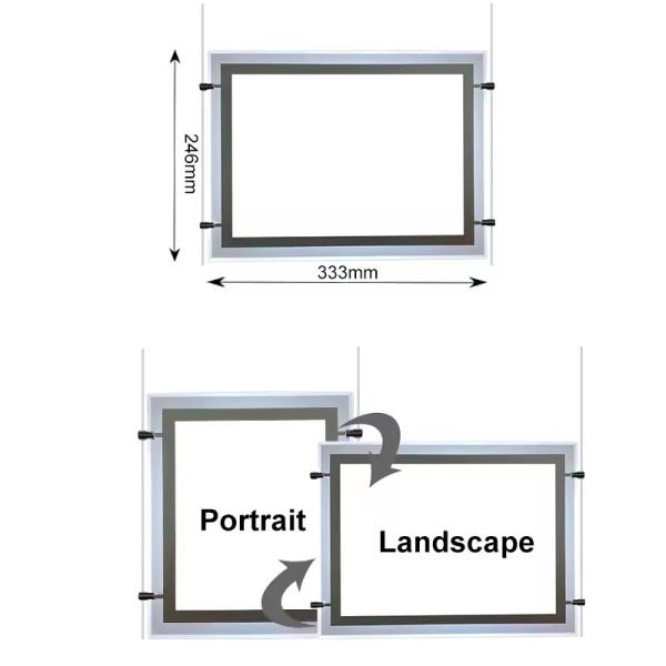 CE Light Box Ad Imóveis Suspensão retroiluminada Ultra Thin Crystal Light Box Display 5,76 Watt