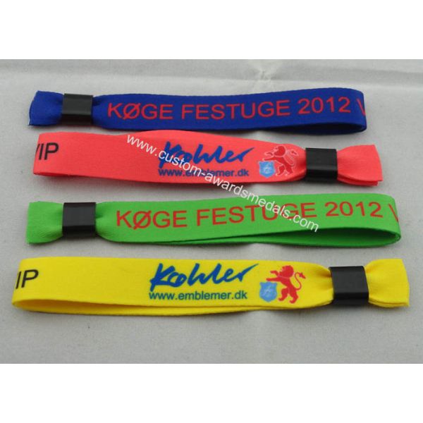 Promotional Gift Customized Cotton Woven Wrist Band For Sports