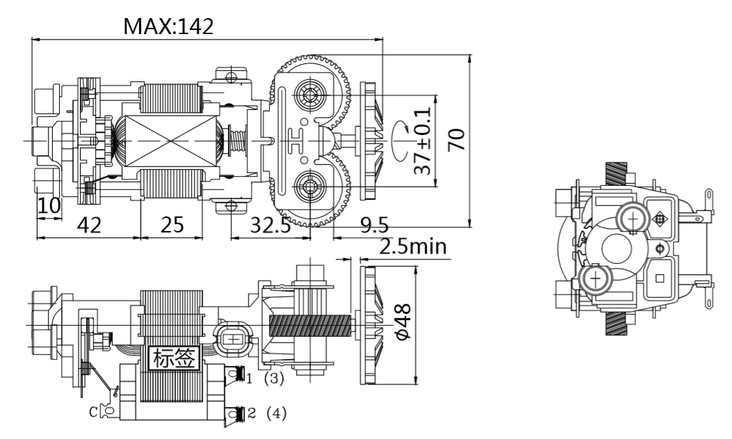 High Torque 830rpm 55mm 110v 220v 30W 50/60Hz AC Electric Motor for Professional