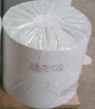 Jumbo adhesive paper with  white / blue glassine