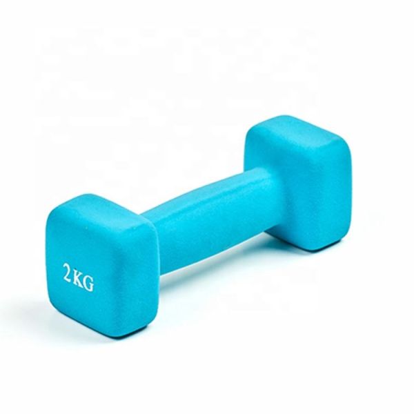 Custom Colorful Vinyl Coated Cast Iron Dumbbell Square Shaped