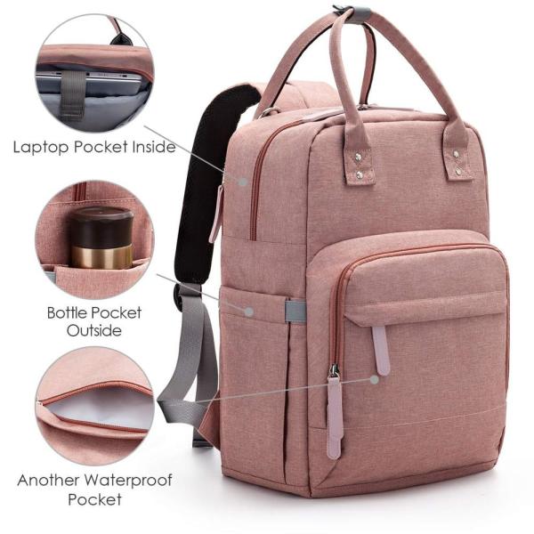 Outing pink Nappy Baby Diaper Backpack with USB Charging Port