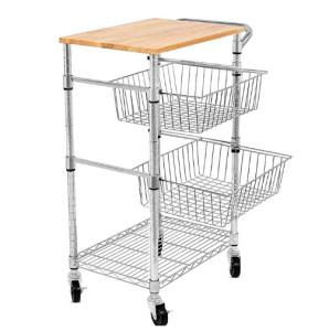 3 rayonnage mobile de panier de grille de fil de profondeur des rangées 350mm,