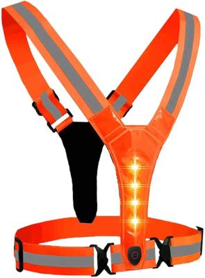 Unsiex USB Hi Vis Waterproof Jacket Safety Vest With Flashing Lights 360 Degrees