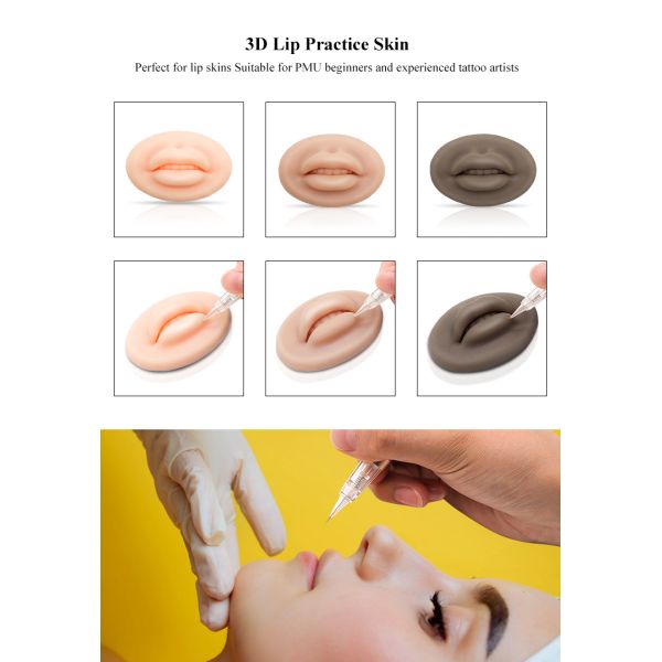 симуляция нежности кожи 7.8cm*5.1cm практики татуировки макияжа губы силикона 3D постоянная