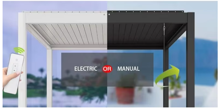 Customised Outdoor Garden Patio Motorised Retractable Roof Bioclimatic Pergola Outdoor