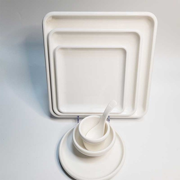 White Customized Melamine Plate Withstand Temperature -20℃-120℃ for Hotel Restaurant Use