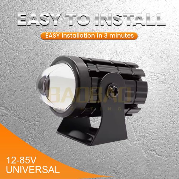 2pcs White Yellow Dual Color Aluminum Mini Driving Fog Light Available For Motorcycle