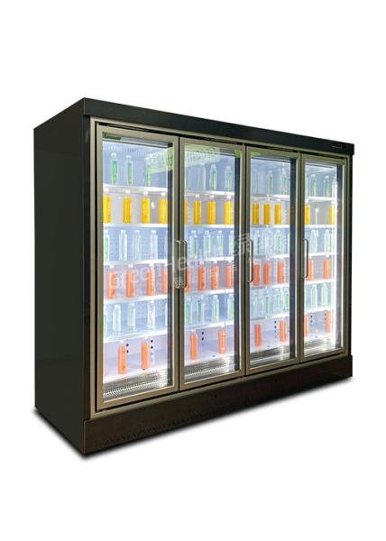 Frost Free Glass Door Refrigerator Supermarket Fruit Display Freezer