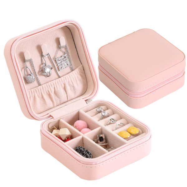 Recyclable PU Leather 115x110x60mm Jewelry Carrying Case For Earring