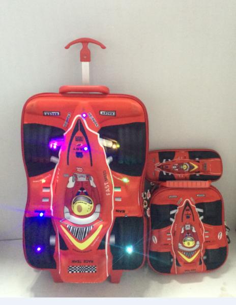 2016 Hot sale LED 3D EVA Kids' Trolley 3 pcs