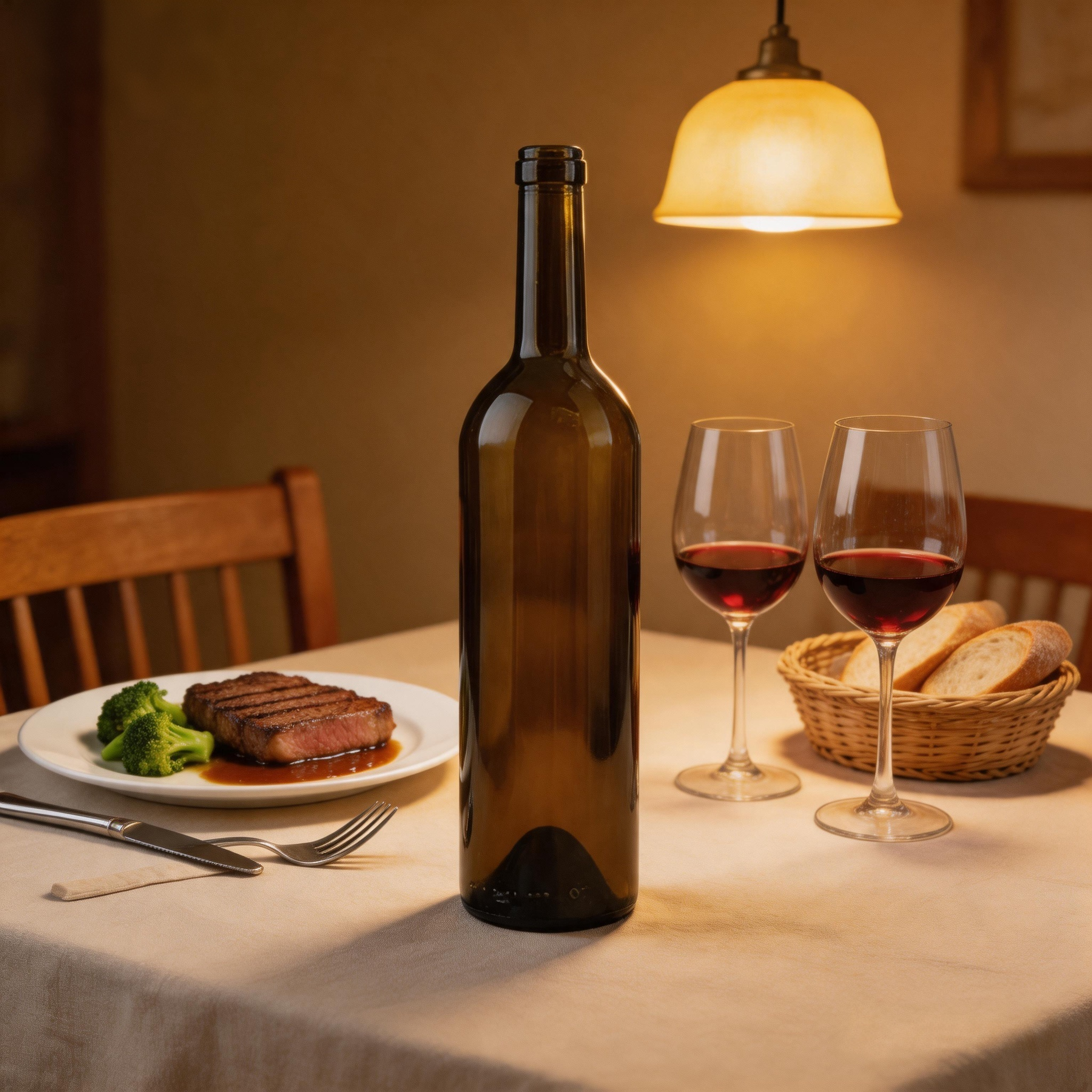 Standard Plus Bordeaux 750ml Empty Glass Bottles With Cork Top 530g 1732K