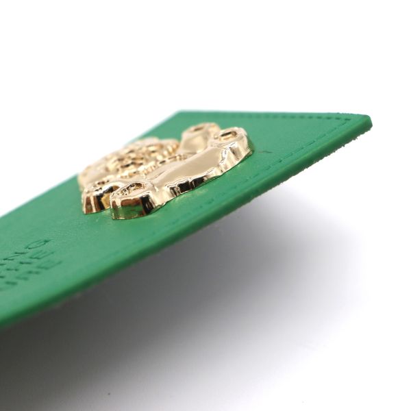 Metal Logo Leather Patches For Clothes Jeans Grenn Gold Color OEM ODM