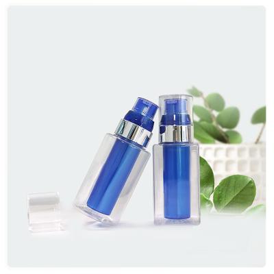 PETG airless pump bottle Dual chamber plastic bottle square bottom