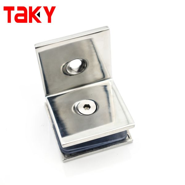 Clip de baño de vidrio a pared, abrazadera cuadrada de 90 grados, conecta el abrazadera de vidrio