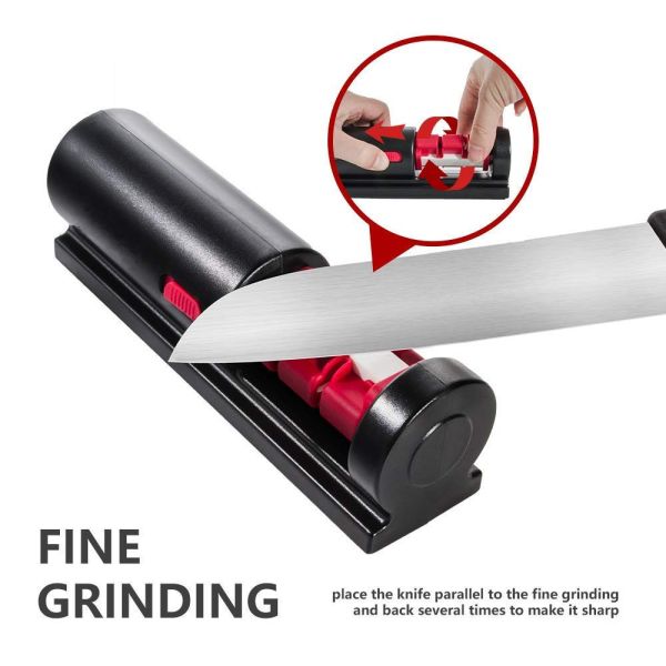 4-in-1 Ceramic Diamond Manual Household Tool Steel Knife Sharpener for Carbon Steel