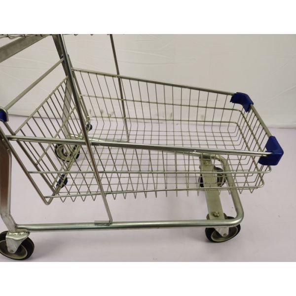 Корзина супермаркета цинка вагонетки корзины для товаров двойного слоя покрытая порошком