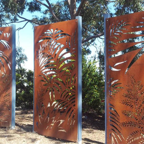 OEM Metal Garden Products Corten Steel Privacy Screen Backyard Decoration