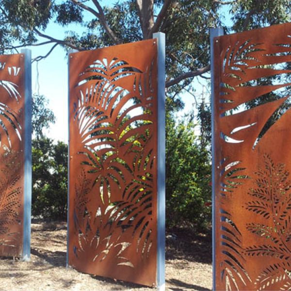 Outdoor Corten Steel Decorative Screens Divider Panels Pre Rusted