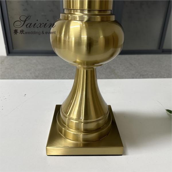Vasos de ouro altos para peças centrais de casamento Decoração 98cm