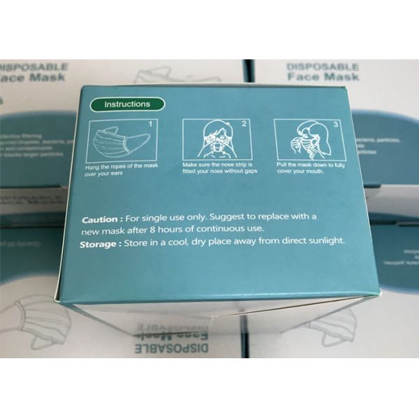 Children Adults Ffp3 Rated Mask 3 Layers Protective White And Blue Color