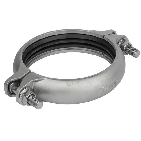 Dn50 Stainless Steel Pipe Clamps Rigid Grooved Coupling Electroplating Matt Dn10 450psi