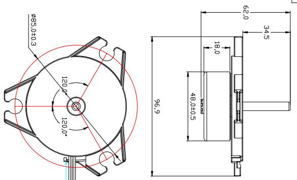 motor sem escova da C.C. do fã 4.8W durável impermeável para a bicicleta elétrica
